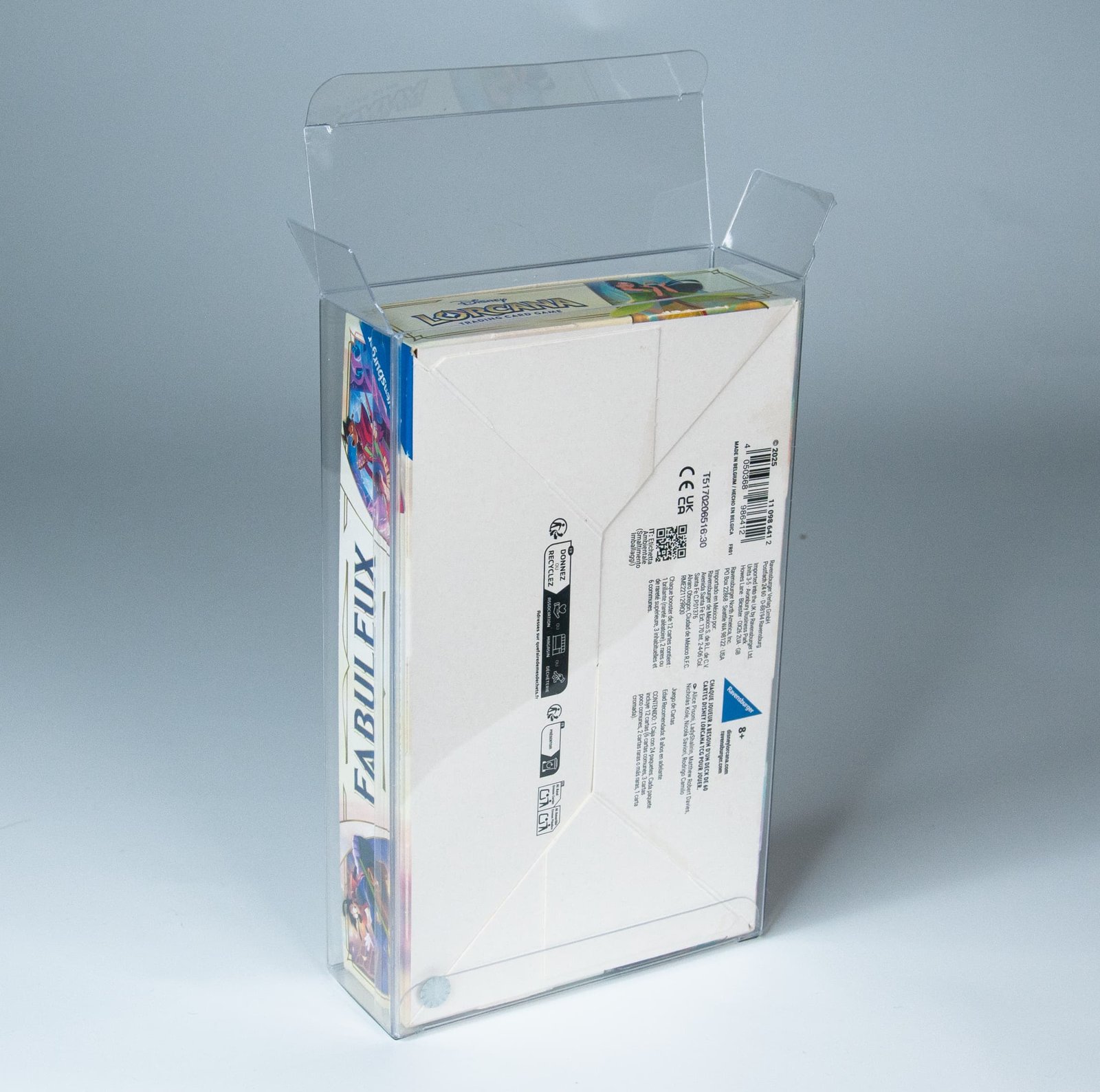 Rear view of MOBO Crystal Box Pokémon Display Bundle Protector – Transparent 0.7 mm PET case showing closure and fit