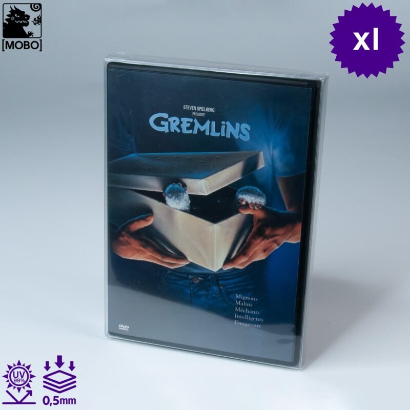 Front view of MOBO Crystal Box DVD Protector – Transparent 0.5 mm PET case for sealed DVD box