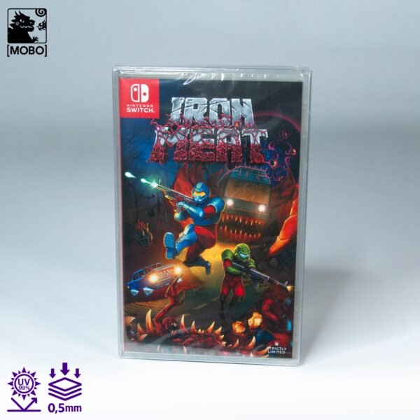 Front view of MOBO Crystal Box Nintendo Switch Game Protector – Transparent 0.5 mm PET case for sealed Switch games