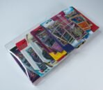 Angled view of MOBO Crystal Box Pokémon 5 Tripack Duopack Protector – Transparent 0.5 mm PET case showing structure and clarity