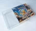 Angled view of MOBO Crystal Box Pokémon Asian Classic Booster Box Display Protector – Transparent 0.5 mm PET case showing rigid corners and clarity