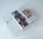 Angled view of MOBO Crystal Box Pokémon Booster Box Protector – Transparent 0.7 mm PET case showing edge clarity and rigid protection