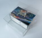 Angled view of MOBO Crystal Box Pokémon Build & Battle Stadium Protector – Transparent 0.6 mm PET case showing edge clarity and rigid structure