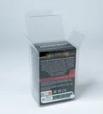 Rear view of MOBO Crystal Box Pokémon Bundle Protector – Transparent 0.5mm PET case showing the back closure and snug fit for sealed Pokémon bundles.