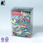 Front view of MOBO Crystal Box Pokémon Bundle Protector – Transparent 0.5mm PET case for sealed Pokémon bundle boxes.