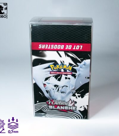 Front view of MOBO Crystal Box Pokémon Display Bundle Protector – Transparent 0.7 mm PET case for sealed Pokémon display bundles