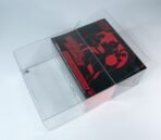 Angled shot of MOBO Crystal Box Protector ETB Pokémon – Side transparency and structural fit for sealed boxes.