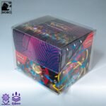Front view of MOBO Crystal Box Pokémon Mini Tins Display x10 Protector – Transparent 0.6 mm PET case for sealed Pokémon Mini Tins displays of 10 tins