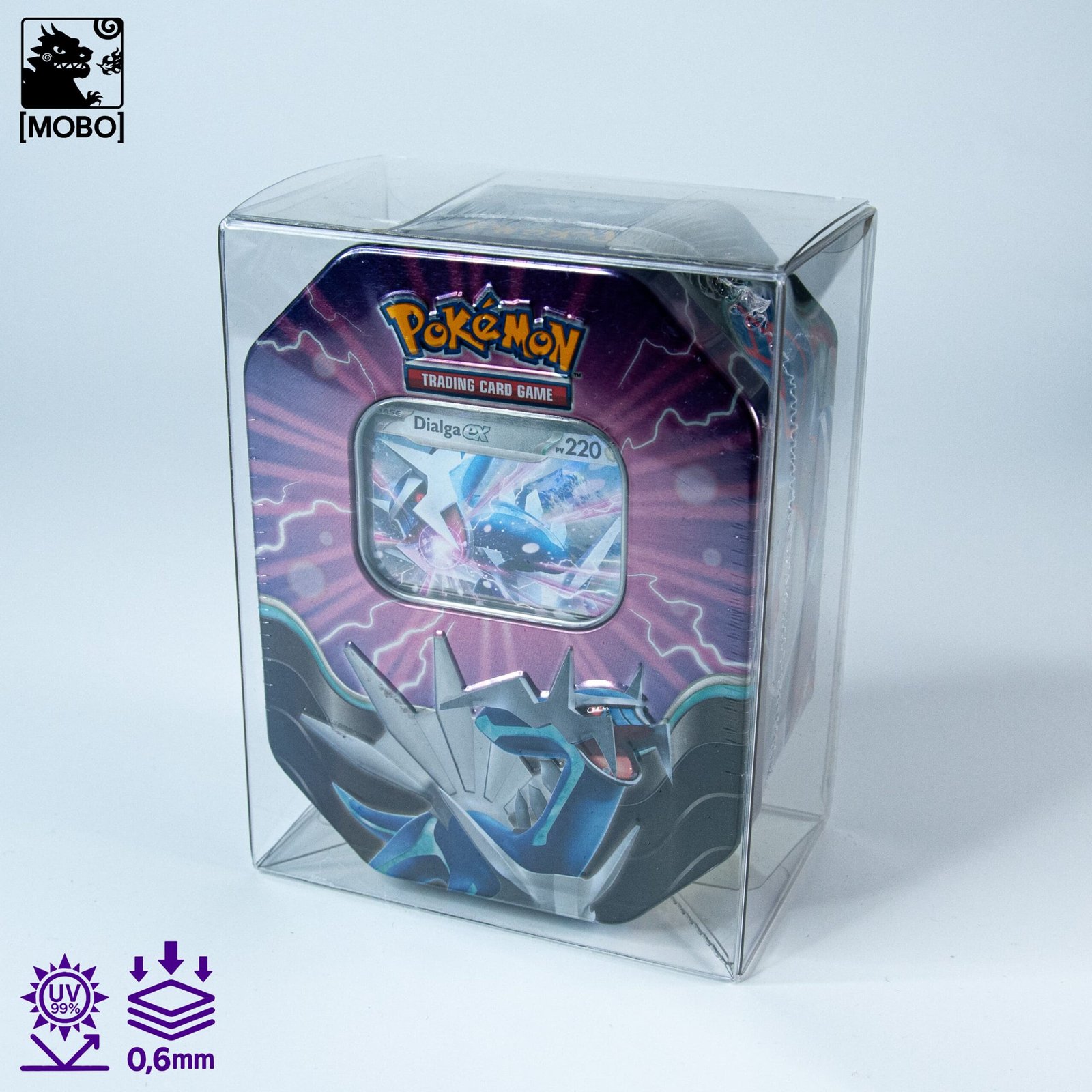 MOBO Pokémon Crystal Box Pokebox Protector Front view of MOBO Crystal Box Pokémon Pokebox Protector – Transparent 0.6mm PET case for sealed pokebox
