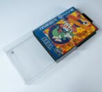 Angled view of MOBO Crystal Box Pokémon Booster Box Protector – Transparent 0.5 mm PET case showing edge clarity and rigid protection