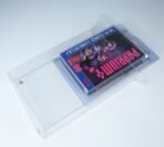 Angled view of MOBO Crystal Box Sega Paprium Game Protector – Transparent 0.5 mm PET case showing edges and structure