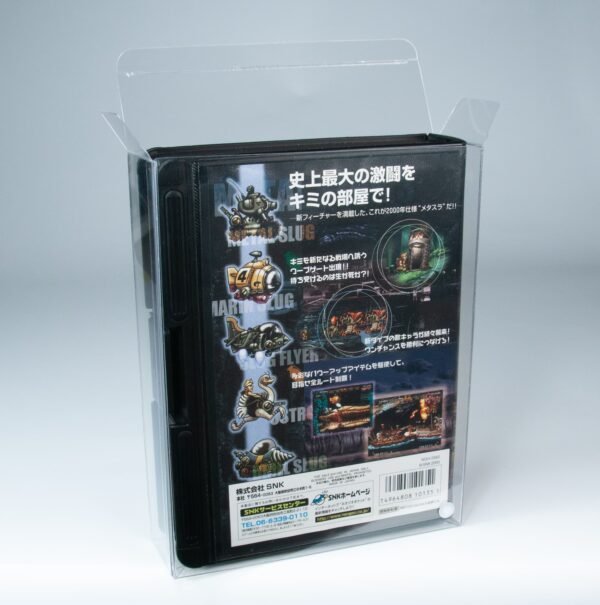 Rear view of MOBO Crystal Box SNK Neo Geo Game Protector – Transparent 0.7 mm PET case showing back closure and structure