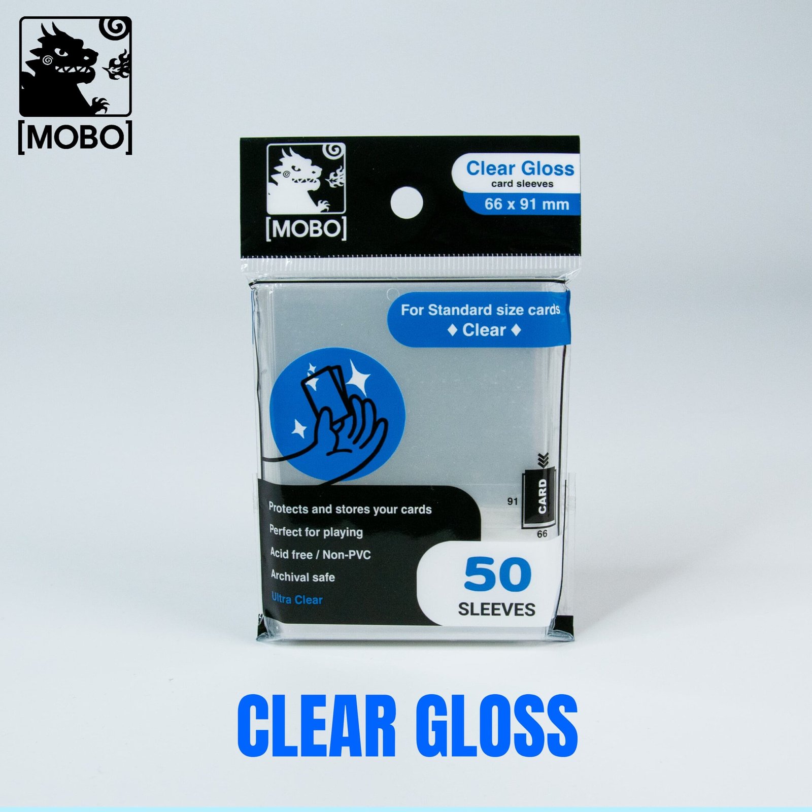 mobo-sleeves-clear-gloss-toploading-front-alt2 Clear Gloss Standard Card Sleeves by MOBO - Image 1