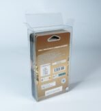 Rear view of MOBO Crystal Box One Piece 4 Booster Carton Protector – Transparent 0.5 mm PET case showing closure and secure rear seal