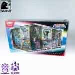 Front view of MOBO Crystal Box Pokémon Prismatic Evolution Premium Collection Protector – Transparent 0.6 mm PET case for sealed Prismatic Evolution Premium Collection boxes