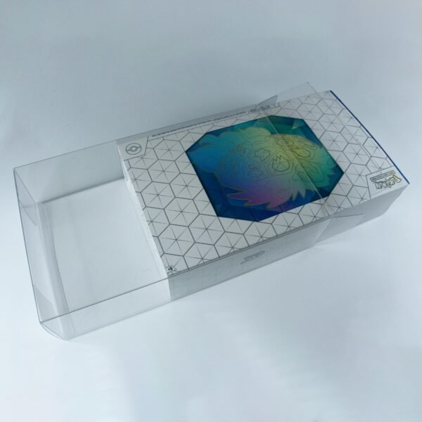 Rear view of MOBO Crystal Box Pokémon terapagos UPC Protector – Transparent 0.7 mm PET case showing closure alignment and finish