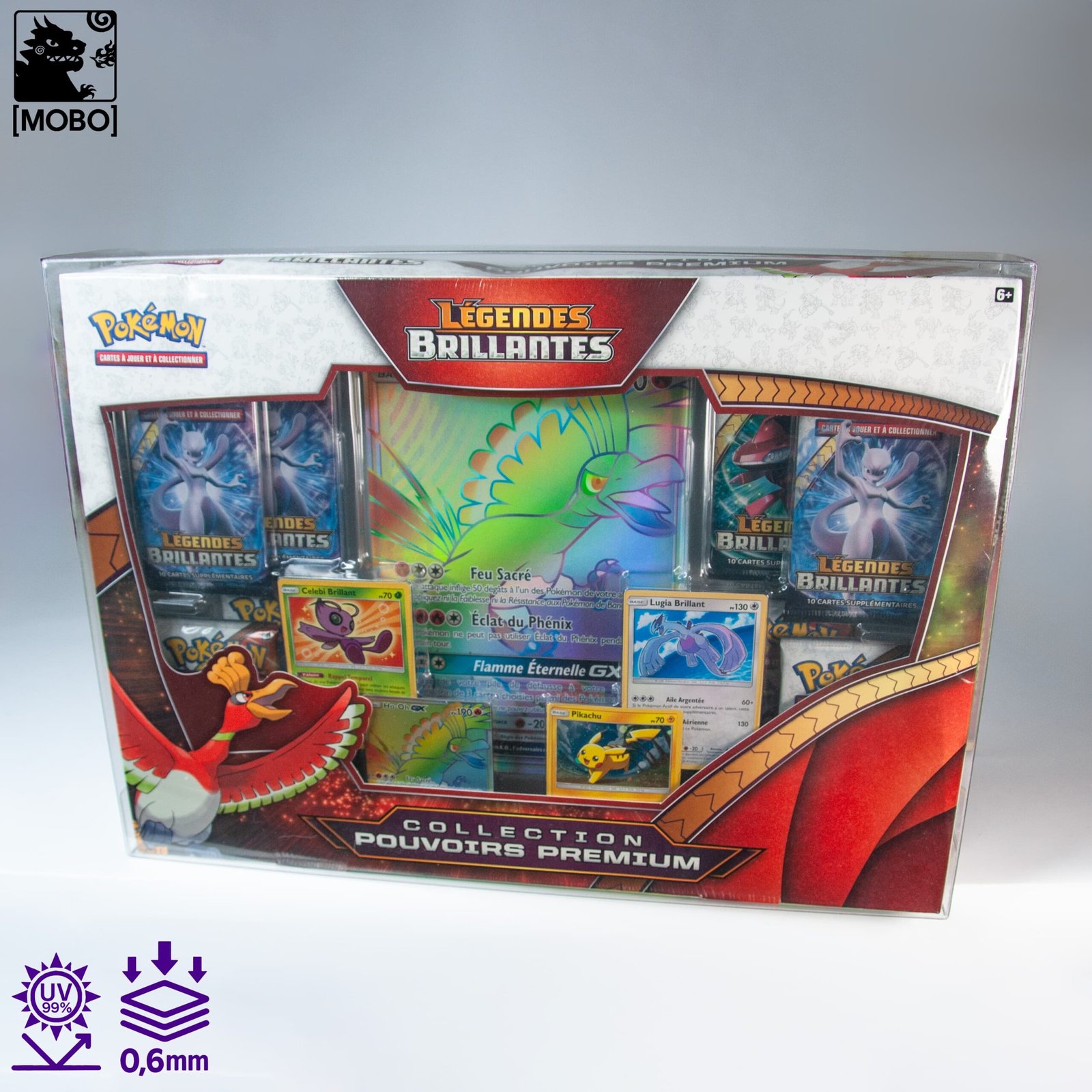 mobo-crystal-box-pokemon-légendes-brillantes-ho-oh-gx-front Crystal Box Protector – For Pokémon Légendes Brillantes - Ho-oh GX - Image 1